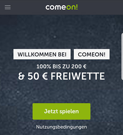 ComeOn Bonus Freiwette