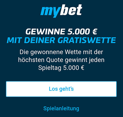 Mybet 5000 Euro Gewinnspiel