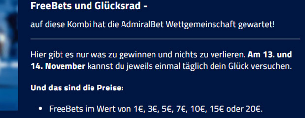 Admiralbet Glücksrad