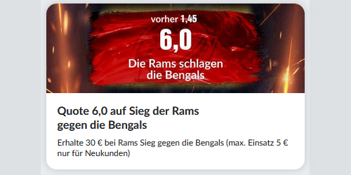 Super Bowl LA Rams – Bengals Quoten Boosts