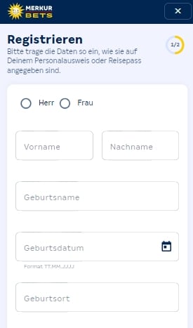 Merkur Bets registrieren