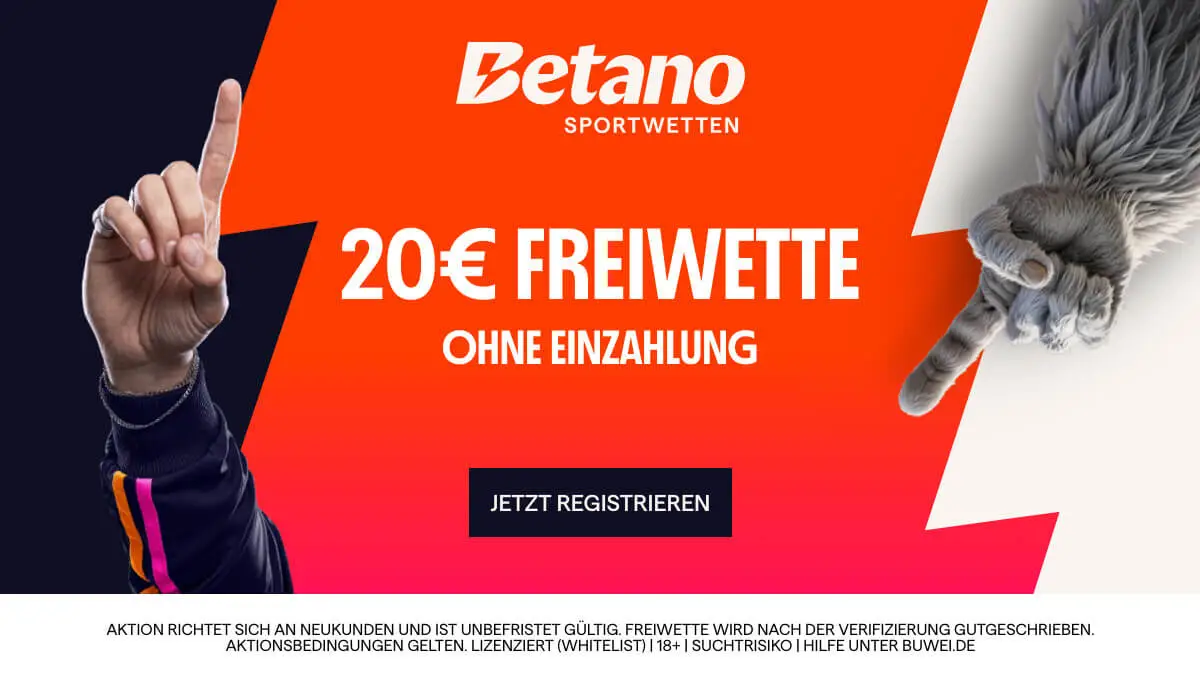 Betano Bonus 100 % bis 80 € + 20 € Gratiswette