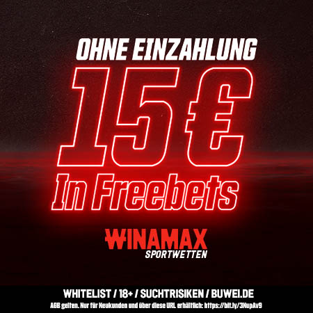 Winamax 15 € Freebet ohne Einzahlung 