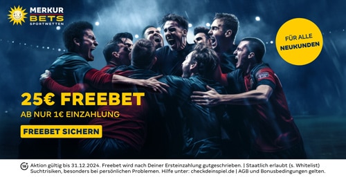 25 € Gratiswette für Bayern - Benfica Wetten + 75 € risikofreie Kombiwette bei Merkur Bets