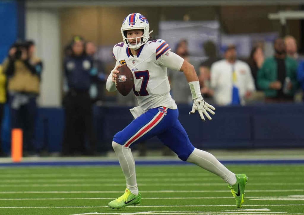 Wer gewinnt das packende Spitzenspiel der Lions gegen die Bills (im Bild: Josh Allen)?